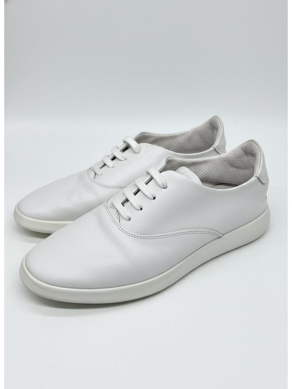 ECCO White Leather Lace-Up Sneakers Size 39 - Picture 9 of 9